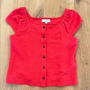 Madewell Bright Red Women’s Button-Down Blouse Size Small